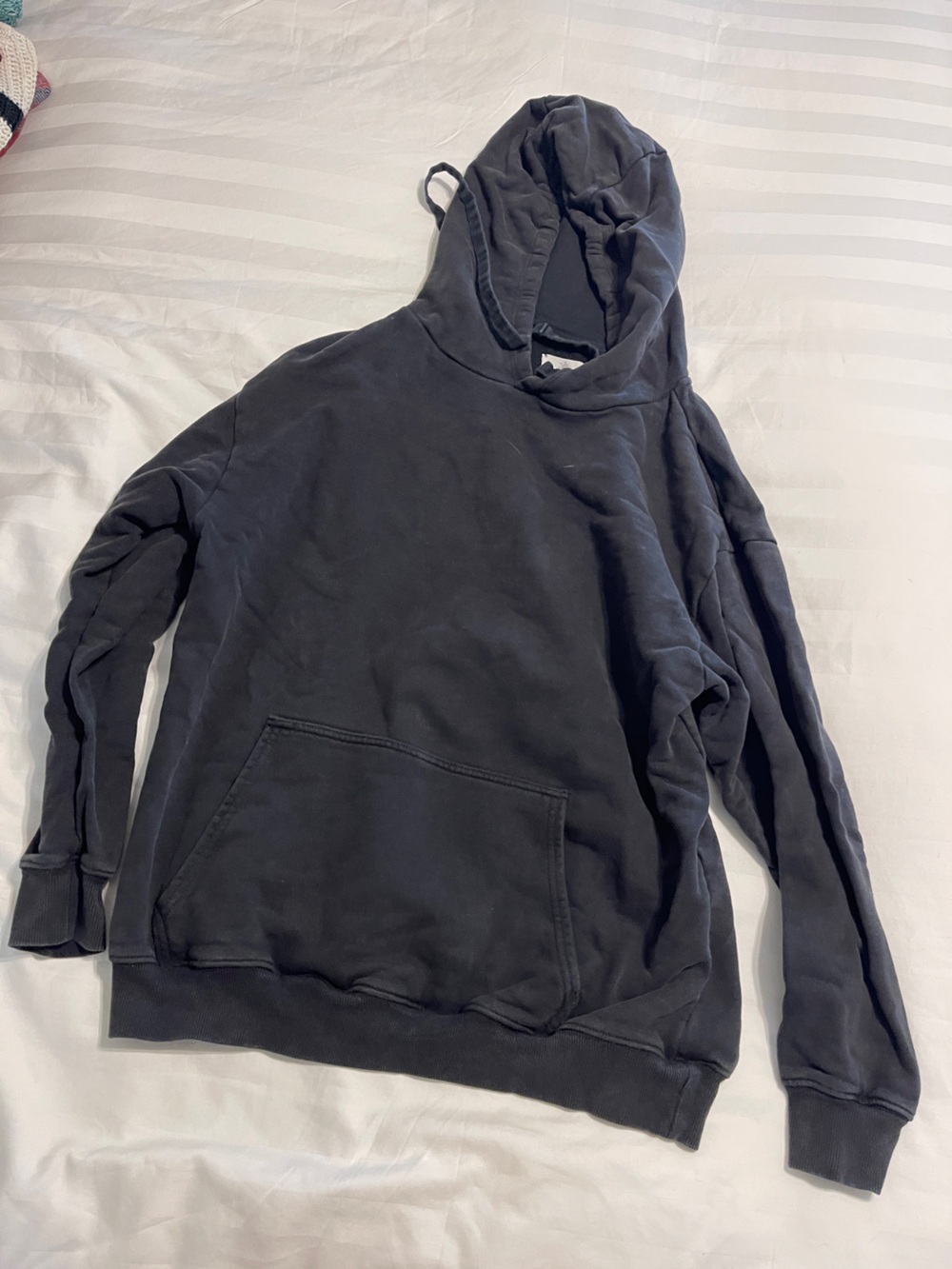 aerie Offline Charcoal Black Hooded Pullover Sweatshirt